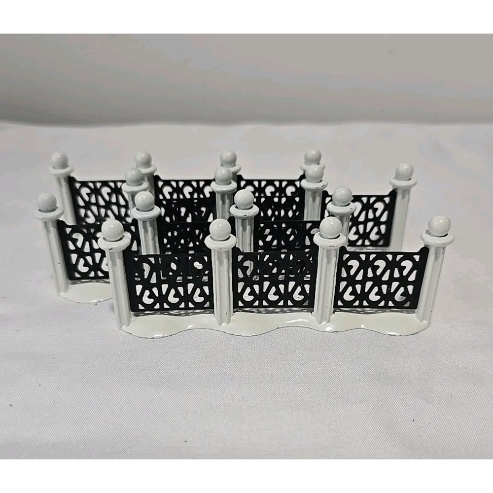 Department‎ 56 Heritage Village Wrought Iron Fence Set of 4 White Black